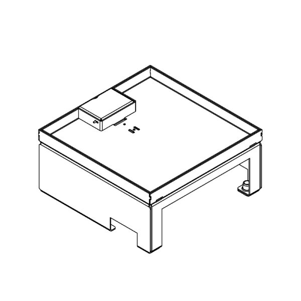 Produktbild UBD 210 205  -  Unterflur-Bodendose UBD 210 inkl. Deckel mit Kante, geschlossen, 15mm Vertiefung und 1 Schnurauslass